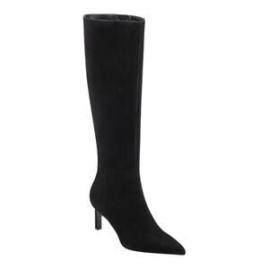 Marc Fisher Women's Eva Suede Pointed Toe Knee High Boots Black Size 6 1/2